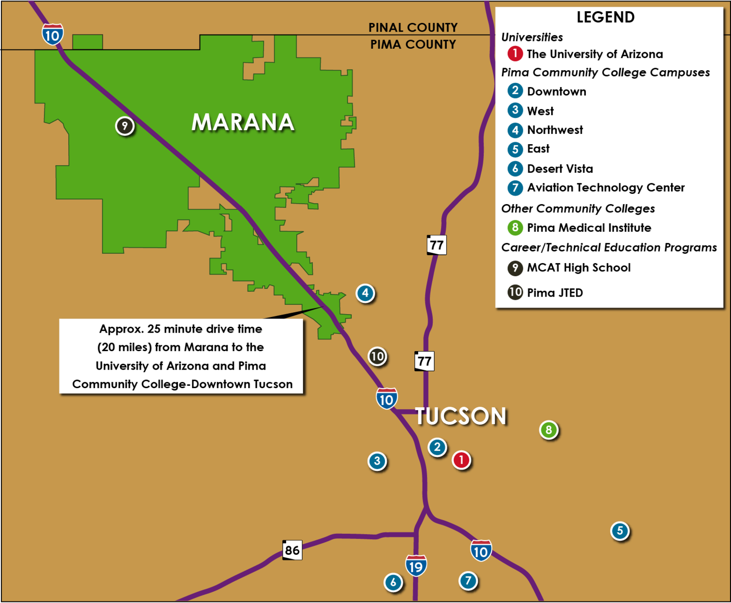 Map of Area Educational Institutions