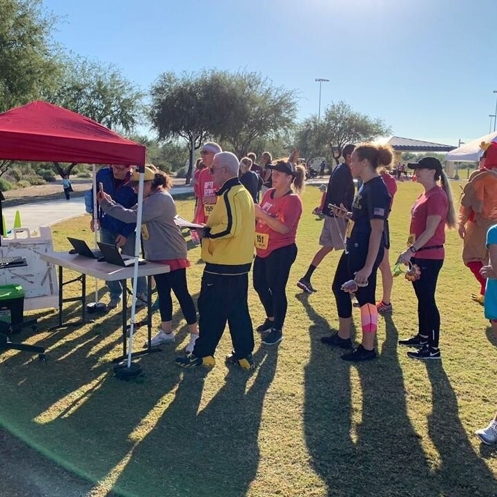 Runners getting race results