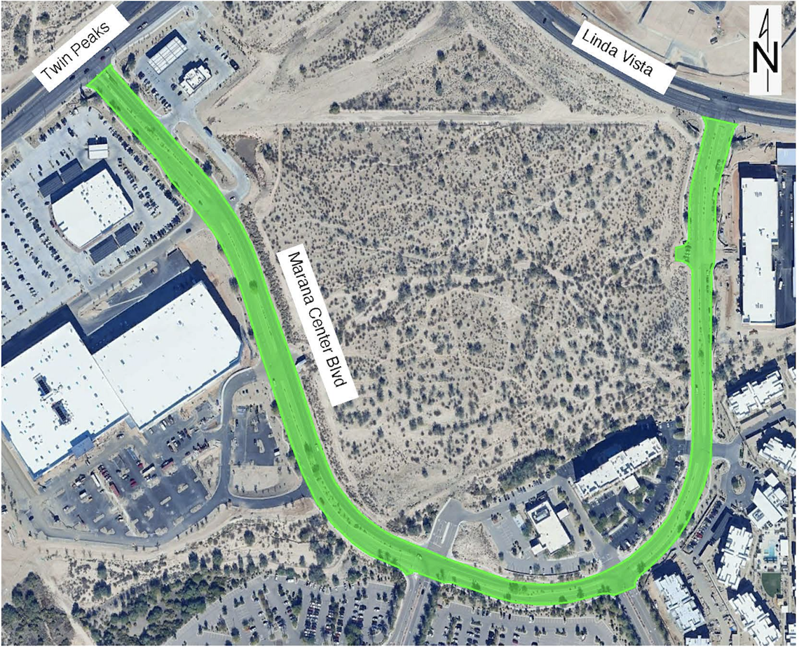 map of Marana Center Boulevard