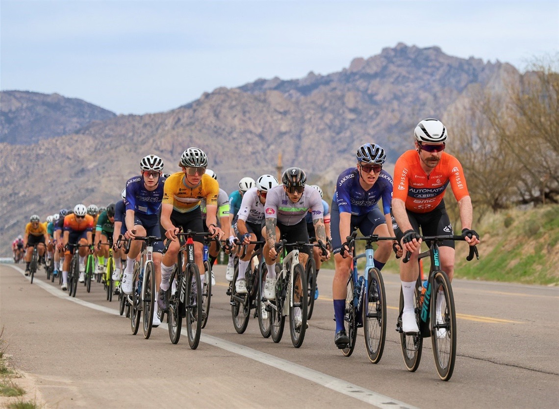 Racers compete in the Oro Valley circuit of the 2024 Tucson Bicycle Classic.