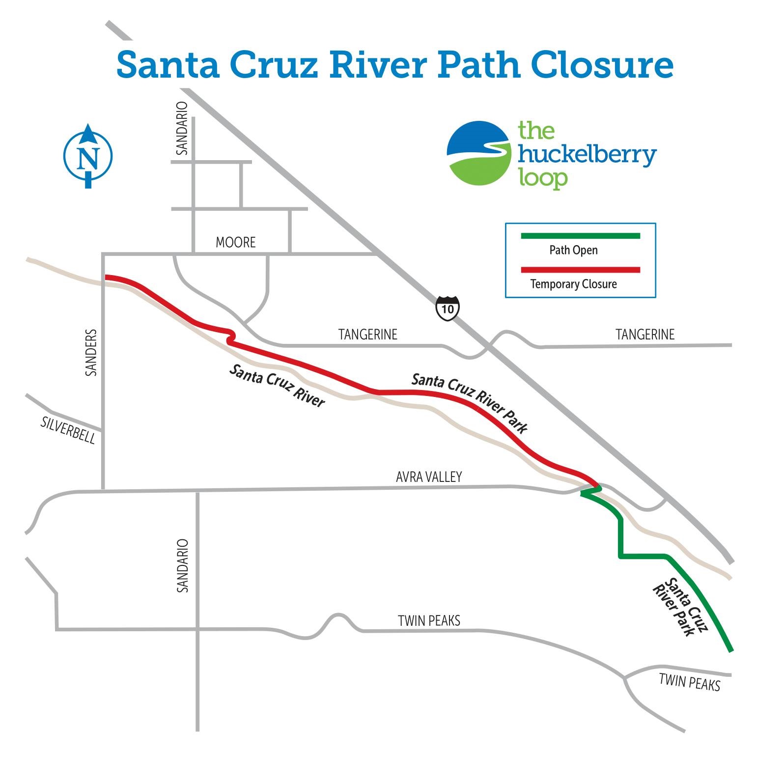 Santa Cruz River Path Loop Closure map