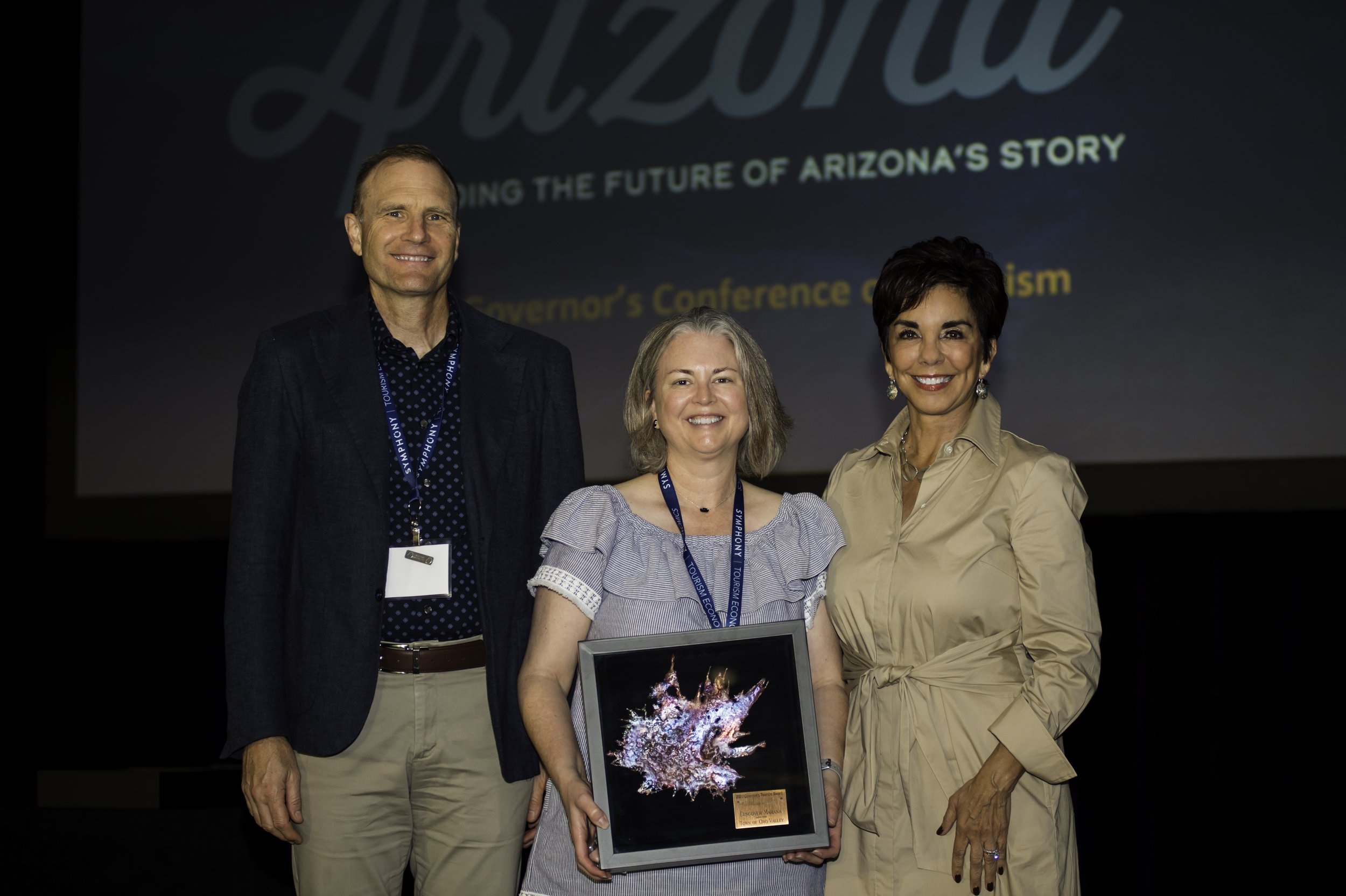 AOT Executive Director Lisa Urias, Marana Tourism & Marketing Manager Stefanie Boe, CED Director Paul Melcher